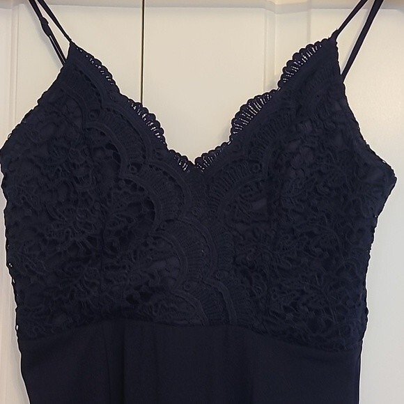 Lulus Leandra Navy Blue Lace Maxi Dress Size S - Picture 5 of 14
